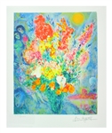 MARC CHAGALL Original Bouquet Mini Print 10in x 12in, with Certificate CXXVII of CCLXXV