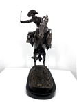 Mini Bronco Buster Bronze by Frederic Remington Rendition 10in H x 9in L x 5in W 8lb (Vault_AS) 