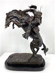 Mini Bronco Buster Bronze by Frederic Remington Rendition 10in H x 9in L x 5in W 8lb (Vault_AS) 