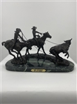 The Roundup Bronze by C.M. Russell 11in H x 20in L x 10in W 30lb (Vault_AS) 