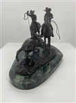 The Roundup Bronze by C.M. Russell 11in H x 20in L x 10in W 30lb (Vault_AS) 