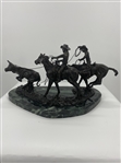 The Roundup Bronze by C.M. Russell 11in H x 20in L x 10in W 30lb (Vault_AS) 