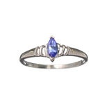 0.35CT Marquise Cut Tanzanite And Platinum Over Sterling Silver Ring