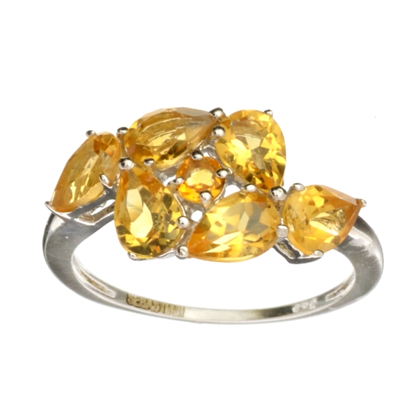 2.50CT Citrine 925 Sterling Silver Ring