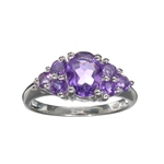 1.80CT Oval Cut Amethyst And Sterling Silver Ring