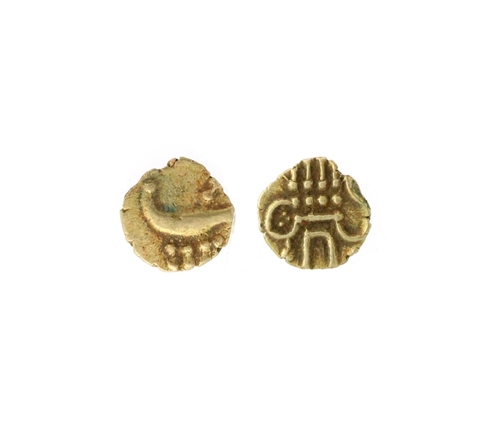 1795-1850 India Fanam 0.585 purity Gold Coin 