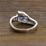 18KT White Gold 4.41g, 0.42CT Sapphire and 0.42CT Diamond Size 6.5 Ring