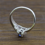 18KT White Gold 4.41g, 0.42CT Sapphire and 0.42CT Diamond Size 6.5 Ring