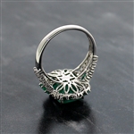 18KT White Gold 4.60g, 3.11CT Emerald and 55 0.95CT Diamond Ring (FC_01)