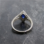 A Spark of Serenity in Sapphire and Diamonds - 18KT White Gold 3.40g, 52RD 0.54CT, and 1BS 1.05CT  (FC_01)