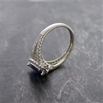 A Spark of Serenity in Sapphire and Diamonds - 18KT White Gold 3.40g, 52RD 0.54CT, and 1BS 1.05CT  (FC_01)
