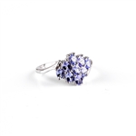 1.80CT Oval Cut Tanzanite And Platinum Over Sterling Silver Ring