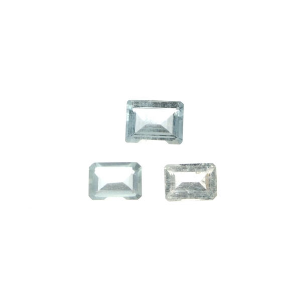 2.93CT Rectangular Step Cut Natural Aquamarine Parcel
