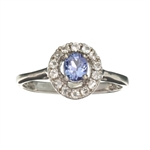 0.55CT Tanzanite And Colorless Topaz Platinum Over Sterling Silver Ring