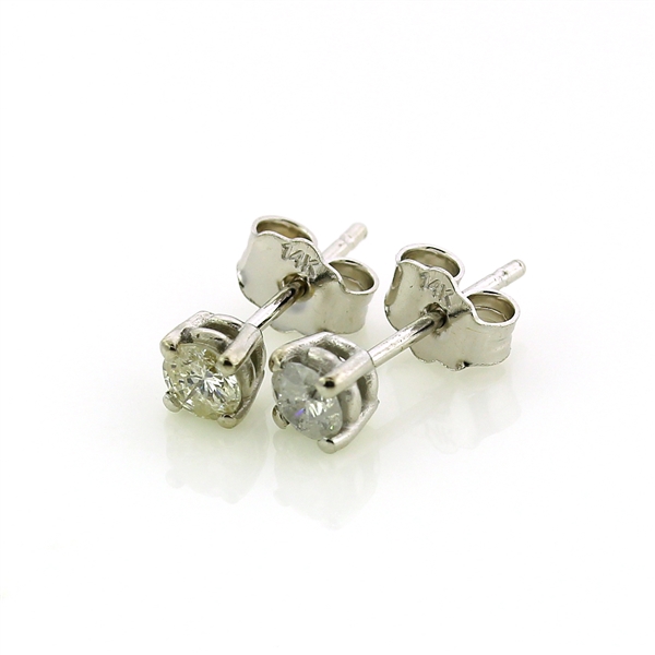 0.4 Carat No Reserve Auction Opportunity! Diamond Earrings in 14KT White Gold! 