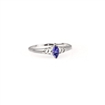 0.25CT Marquise Cut Tanzanite And Sterling Silver Ring 