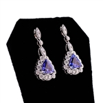 4.94ctw Tanzanite and 2.06ctw Diamond Platinum Dangle Earrings (Vault_R64) 