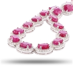 33.05ctw BURMESE Ruby and 8.82ctw Diamond Platinum Necklace (GIA CERTIFIED) (Vault_R64) 