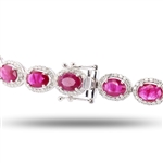 33.05ctw BURMESE Ruby and 8.82ctw Diamond Platinum Necklace (GIA CERTIFIED) (Vault_R64) 