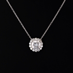 2.01ct J COLOR I1 CLARITY CENTER Diamond 18K White Gold Pendant (2.49ctw Diamonds) (Vault_R64) 