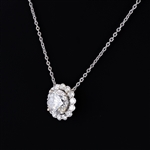 2.01ct J COLOR I1 CLARITY CENTER Diamond 18K White Gold Pendant (2.49ctw Diamonds) (Vault_R64) 