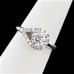 1.01ct G COLOR SI3 CLARITY CENTER Diamond 18K White Gold Ring (1.34ctw Diamonds) (Vault_R64) 