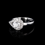 1.01ct G COLOR SI3 CLARITY CENTER Diamond 18K White Gold Ring (1.34ctw Diamonds) (Vault_R64) 