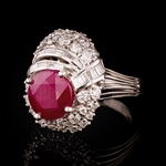 3.29ct BURMESE Ruby and 1.36ctw Diamond Platinum Ring (GIA CERTIFIED) (Vault_R64) 