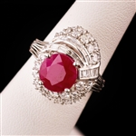 3.29ct BURMESE Ruby and 1.36ctw Diamond Platinum Ring (GIA CERTIFIED) (Vault_R64) 