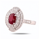 2.06ct Ruby and 0.73ctw Diamond Platinum Ring (GIA CERTIFIED) (Vault_R64) 