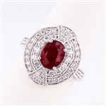 2.06ct Ruby and 0.73ctw Diamond Platinum Ring (GIA CERTIFIED) (Vault_R64) 