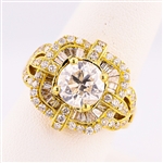 2.60ct G COLOR I1 CLARITY CENTER Diamond 18K Yellow Gold Ring (2.60ctw Diamonds) (Vault_R64) 