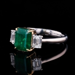 2.24ct Emerald and 0.80ctw Diamond 14K White and Yellow Gold Ring (Vault_R64) 